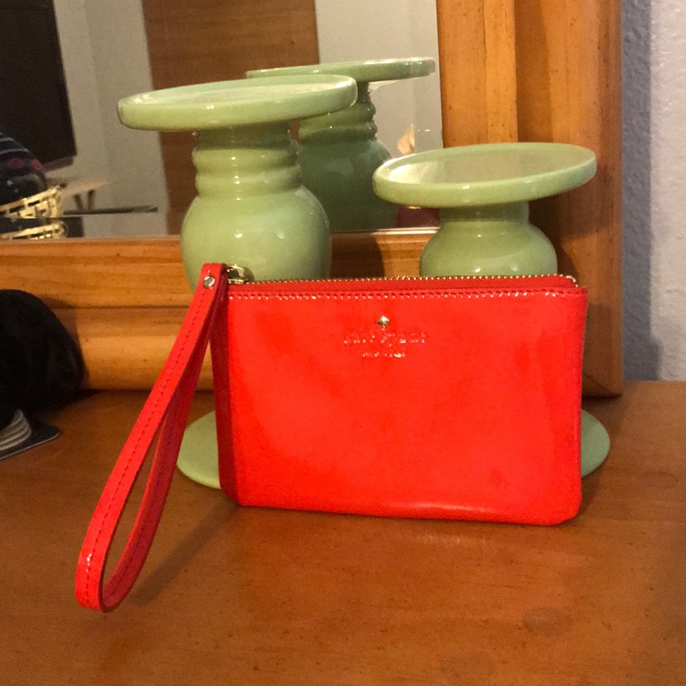 Orange wristlet / clutch